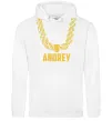 Чоловіча толстовка (худі) Andrey золотий ланцюжок Білий Чоловіча толстовка (худі) Andrey золотий ланцюжок Білий фото