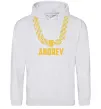 Чоловіча толстовка (худі) Andrey золотий ланцюжок Сірий меланж Чоловіча толстовка (худі) Andrey золотий ланцюжок Сірий меланж фото