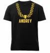 Мужская премиум футболка Andrey золотий ланцюжок Черный фото