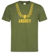 Мужская футболка Andrey золотий ланцюжок Оливковый Мужская футболка Andrey золотий ланцюжок Оливковый фото