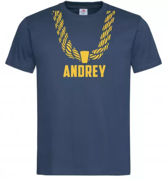 Мужская футболка Andrey золотий ланцюжок Темно-синий фото