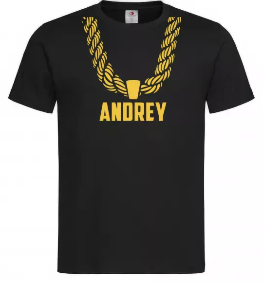 Мужская футболка Andrey золотий ланцюжок Черный фото