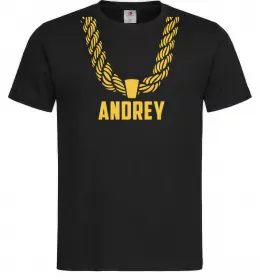 Мужская футболка Andrey золотий ланцюжок Черный фото