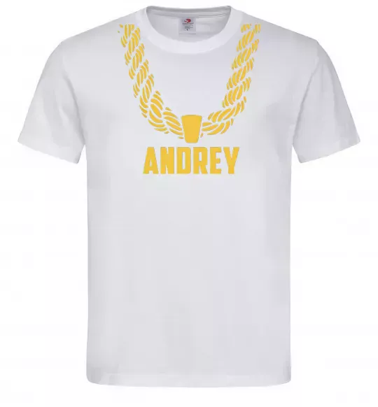 Мужская футболка Andrey золотий ланцюжок Белый фото