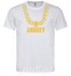 Мужская футболка Andrey золотая цепь Белый фото
