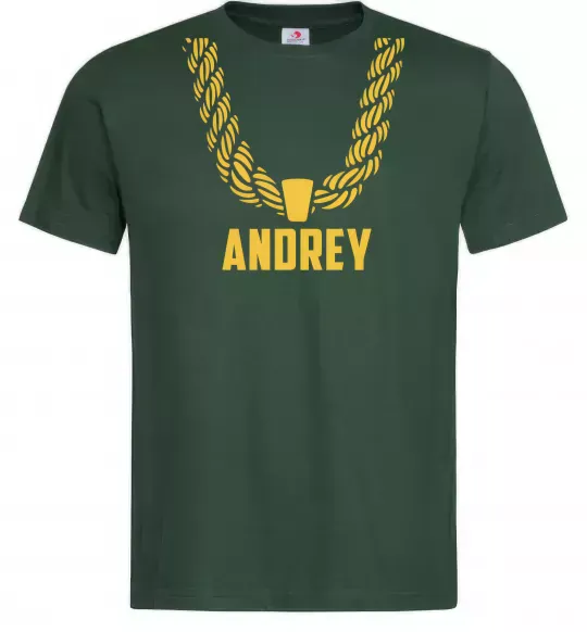 Мужская футболка Andrey золотий ланцюжок Темно-зеленый фото
