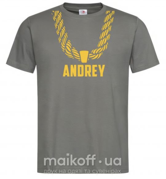 Мужская футболка Andrey золотая цепь Графит фото