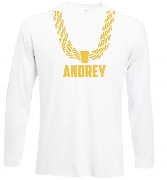 Лонгслів Andrey золотий ланцюжок Білий фото