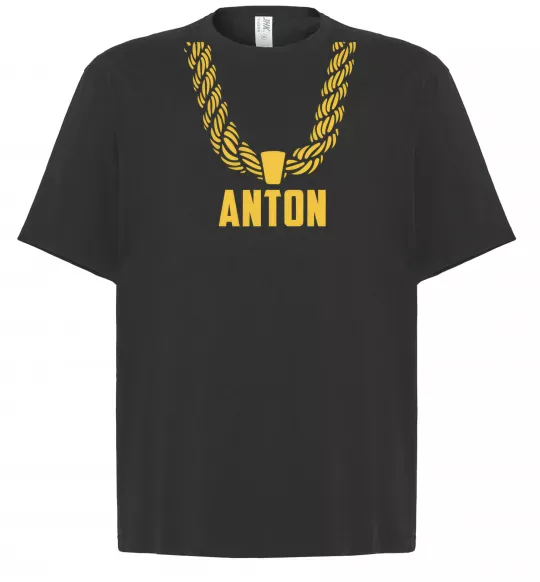 Футболка Оверсайз Anton золотий ланцюжок Чорний фото