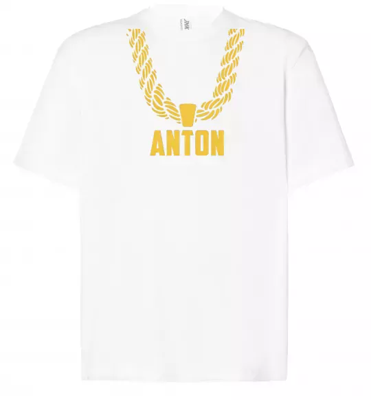 Футболка Оверсайз Anton золотий ланцюжок Білий фото