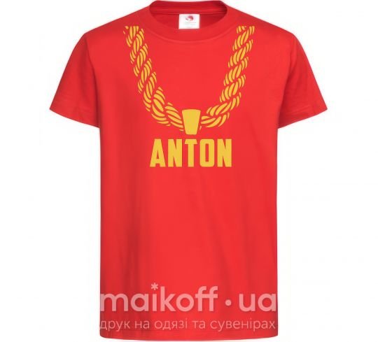 Дитяча футболка Anton золотая цепь Червоний фото