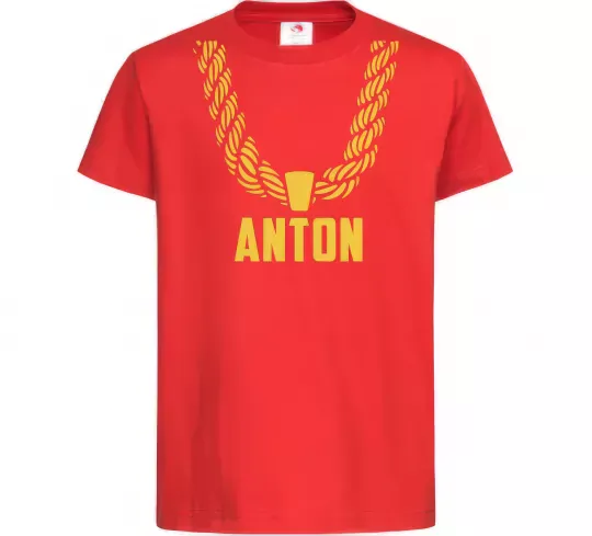 Детская футболка Anton золотий ланцюжок Красный фото