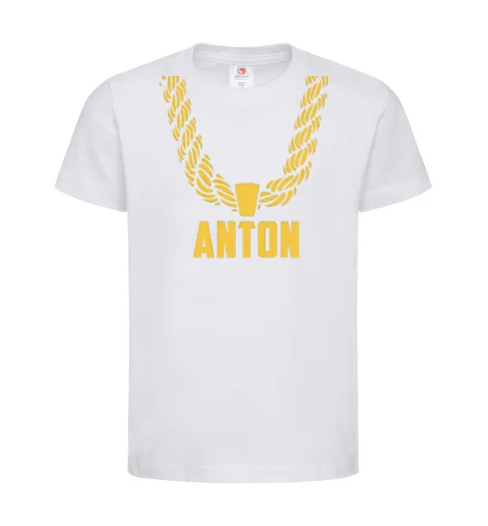 Дитяча футболка Anton золотий ланцюжок Білий фото