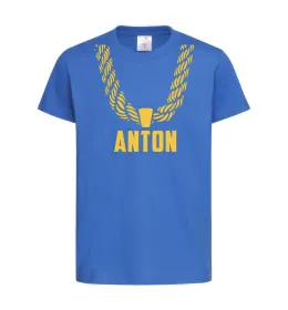 Детская футболка Anton золотий ланцюжок Ярко-синий фото