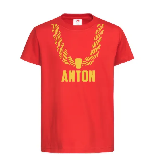 Дитяча футболка Anton золотий ланцюжок Червоний фото