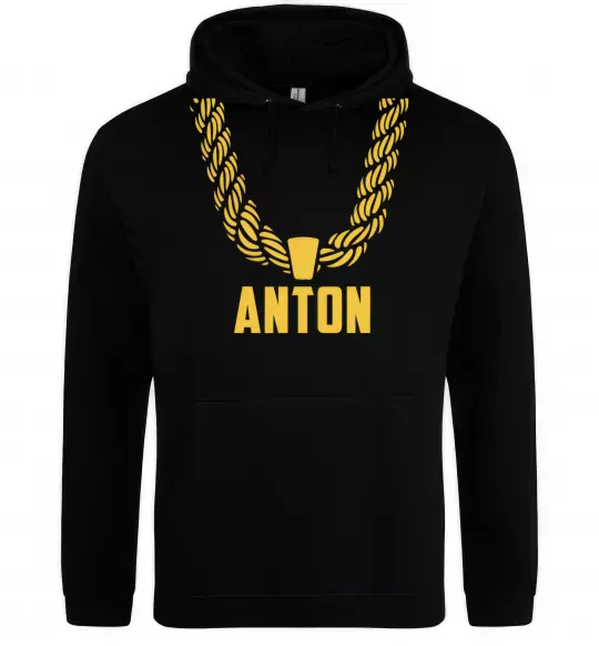 Чоловіча толстовка (худі) Anton золотий ланцюжок Чорний фото