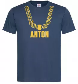 Чоловіча футболка Anton золотий ланцюжок Темно-синій фото