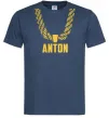 Чоловіча футболка Anton золотий ланцюжок Темно-синій фото