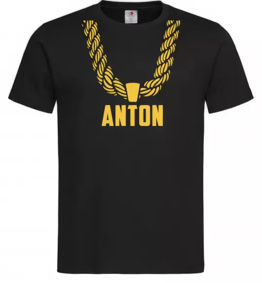 Чоловіча футболка Anton золотий ланцюжок Чорний фото