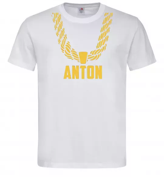 Чоловіча футболка Anton золотий ланцюжок Білий фото