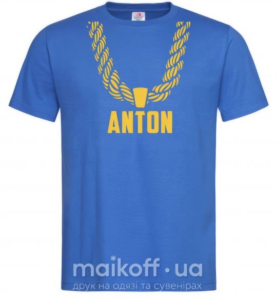 Чоловіча футболка Anton золотая цепь Яскраво-синій фото