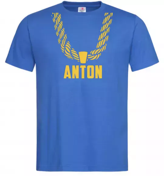 Чоловіча футболка Anton золотий ланцюжок Яскраво-синій фото
