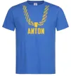Чоловіча футболка Anton золотий ланцюжок Яскраво-синій фото