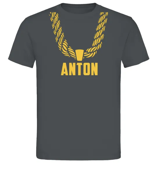 Чоловіча футболка Anton золотий ланцюжок Графіт фото