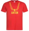 Чоловіча футболка Anton золотий ланцюжок Червоний фото