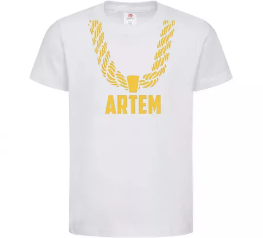 Детская футболка Artem золотий ланцюжок Белый фото