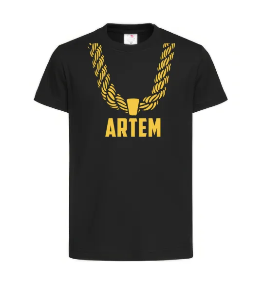 Детская футболка Artem золотий ланцюжок Черный фото