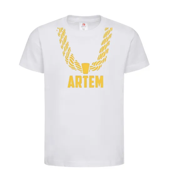Детская футболка Artem золотий ланцюжок Белый фото