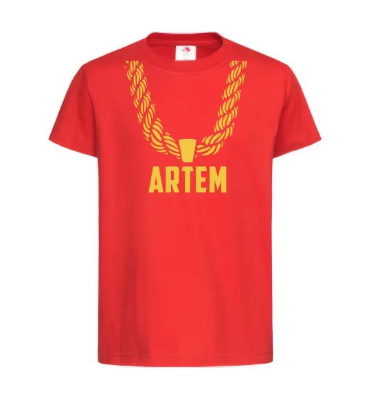 Детская футболка Artem золотий ланцюжок Красный фото