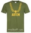 Мужская футболка Artem золотая цепь Оливковый фото