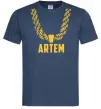 Чоловіча футболка Artem золотий ланцюжок Темно-синій фото