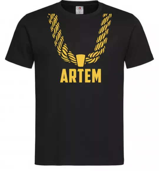 Чоловіча футболка Artem золотий ланцюжок Чорний фото