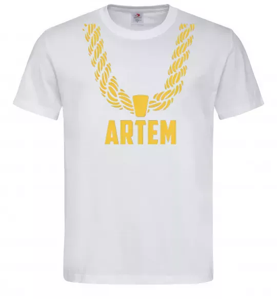 Чоловіча футболка Artem золотий ланцюжок Білий фото