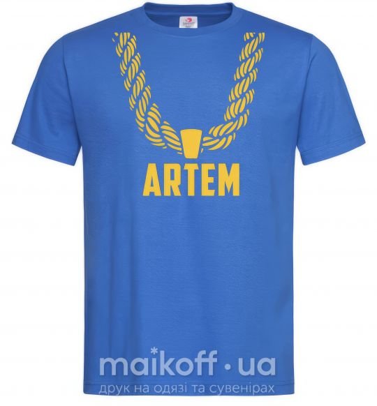 Чоловіча футболка Artem золотая цепь Яскраво-синій фото
