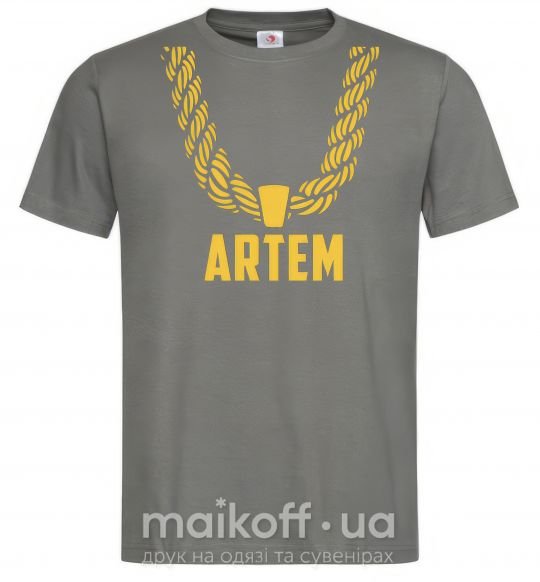Мужская футболка Artem золотая цепь Графит фото