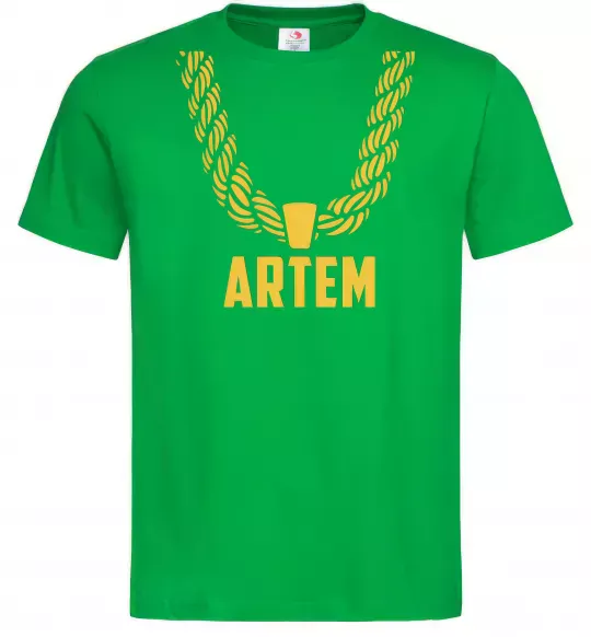 Чоловіча футболка Artem золотий ланцюжок Зелений фото