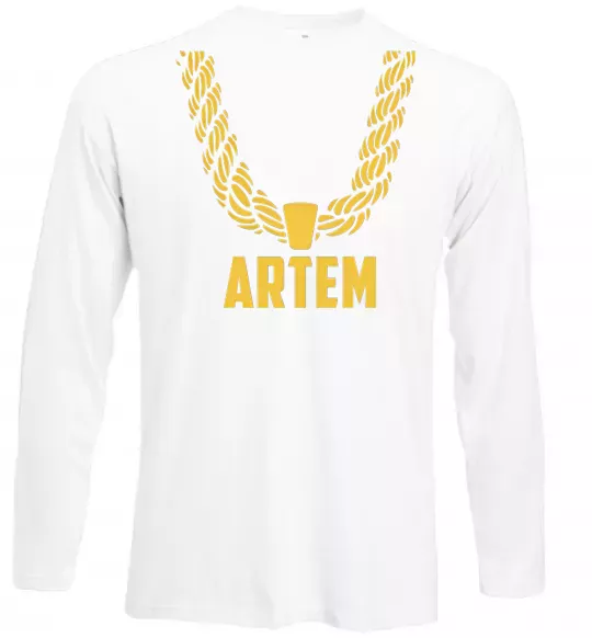 Лонгслів Artem золотий ланцюжок Білий фото