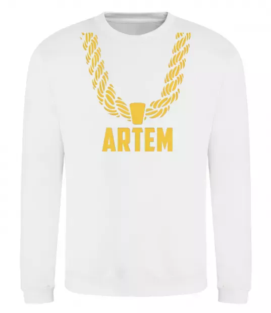 Світшот Artem золотий ланцюжок Білий фото