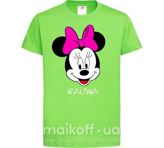 Дитяча футболка Galina minnie mouse Лаймовий фото