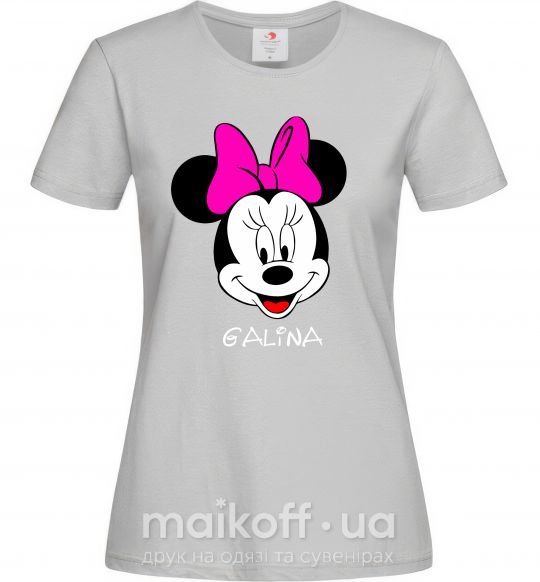 Жіноча футболка Galina minnie mouse Сірий фото