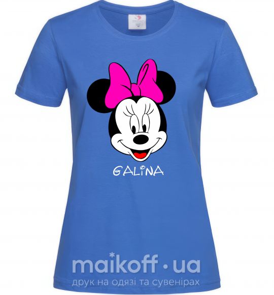 Жіноча футболка Galina minnie mouse Яскраво-синій фото