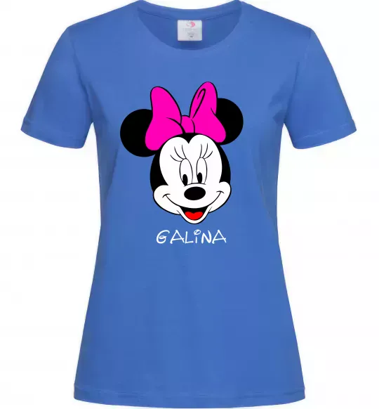 Жіноча футболка Galina minnie mouse Яскраво-синій фото