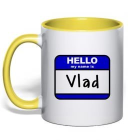 Чашка с цветной ручкой Hello my name is Vlad Чашка с цветной ручкой Hello my name is Vlad