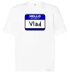 Футболка Оверсайз Hello my name is Vlad Белый фото