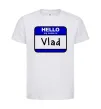 Детская футболка Hello my name is Vlad Белый фото