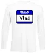 Лонгслів Hello my name is Vlad Білий Лонгслів Hello my name is Vlad Білий фото
